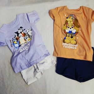 Kids' Cartoon T-Shirts and Shorts Set